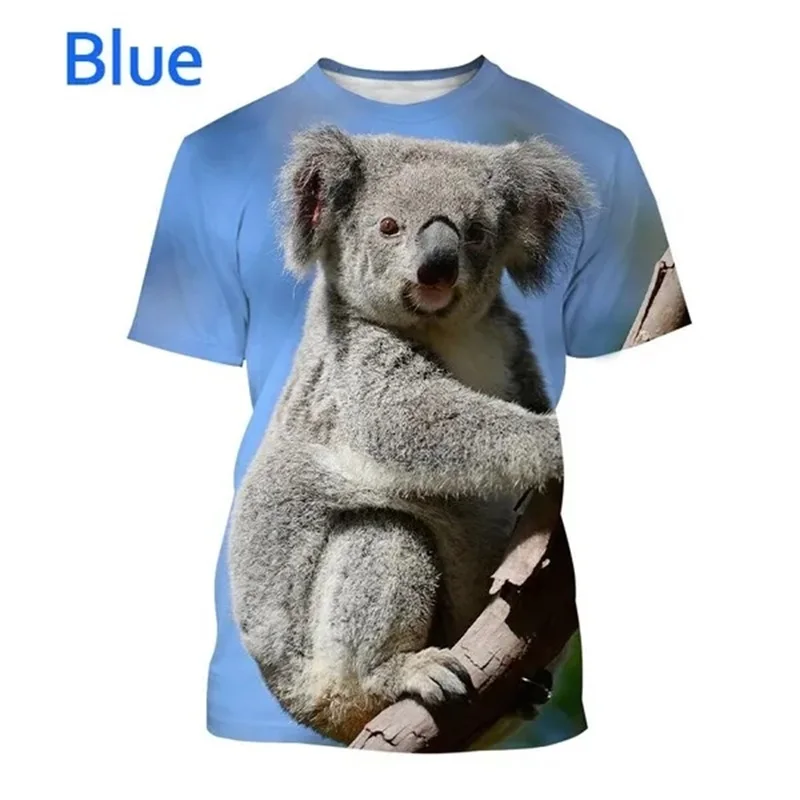 3D Print Animal Koala Bear T-shirt For Men Personality Australia Koala Graphic T Shirts Unisex Casual Short Sleeve Mens Tee Tops