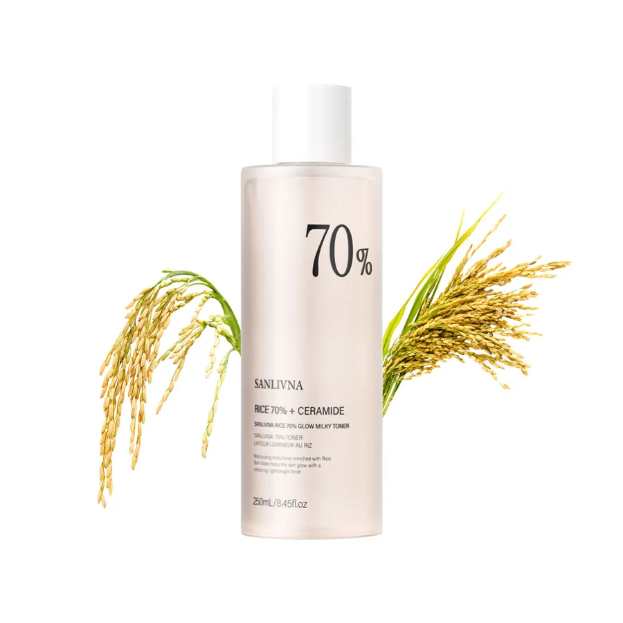 Rice Toner 70% Serum z ekstraktem ryżowym z niacynamidem, pianka oczyszczająca ryż, głębokie oczyszczanie, nawilżacz do skóry suchej, zestaw do pielęgnacji skóry