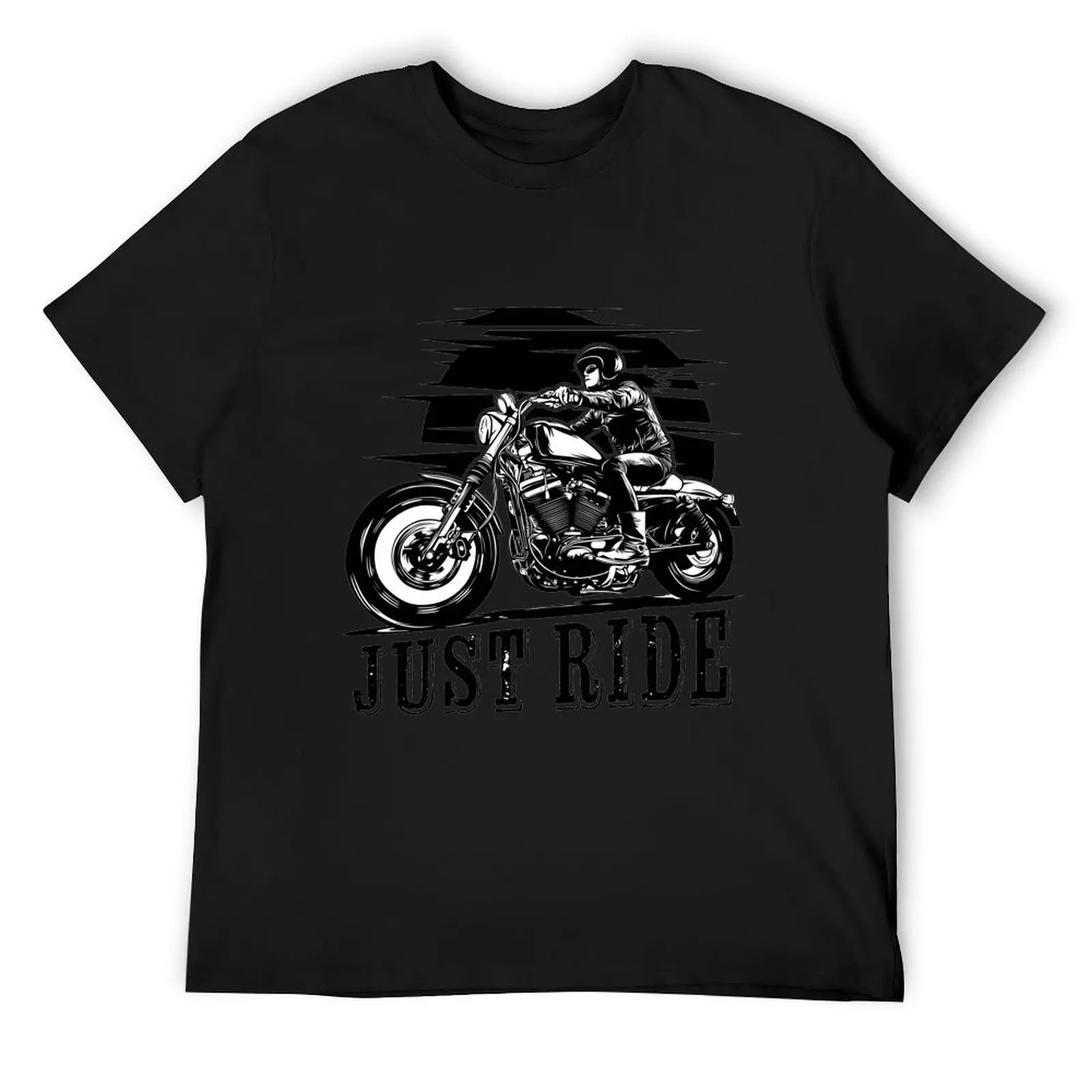

Lady Biker on motorcycle, Just Ride T-Shirt customs design your own Funny t-shirts Man t-shirt men t shirt