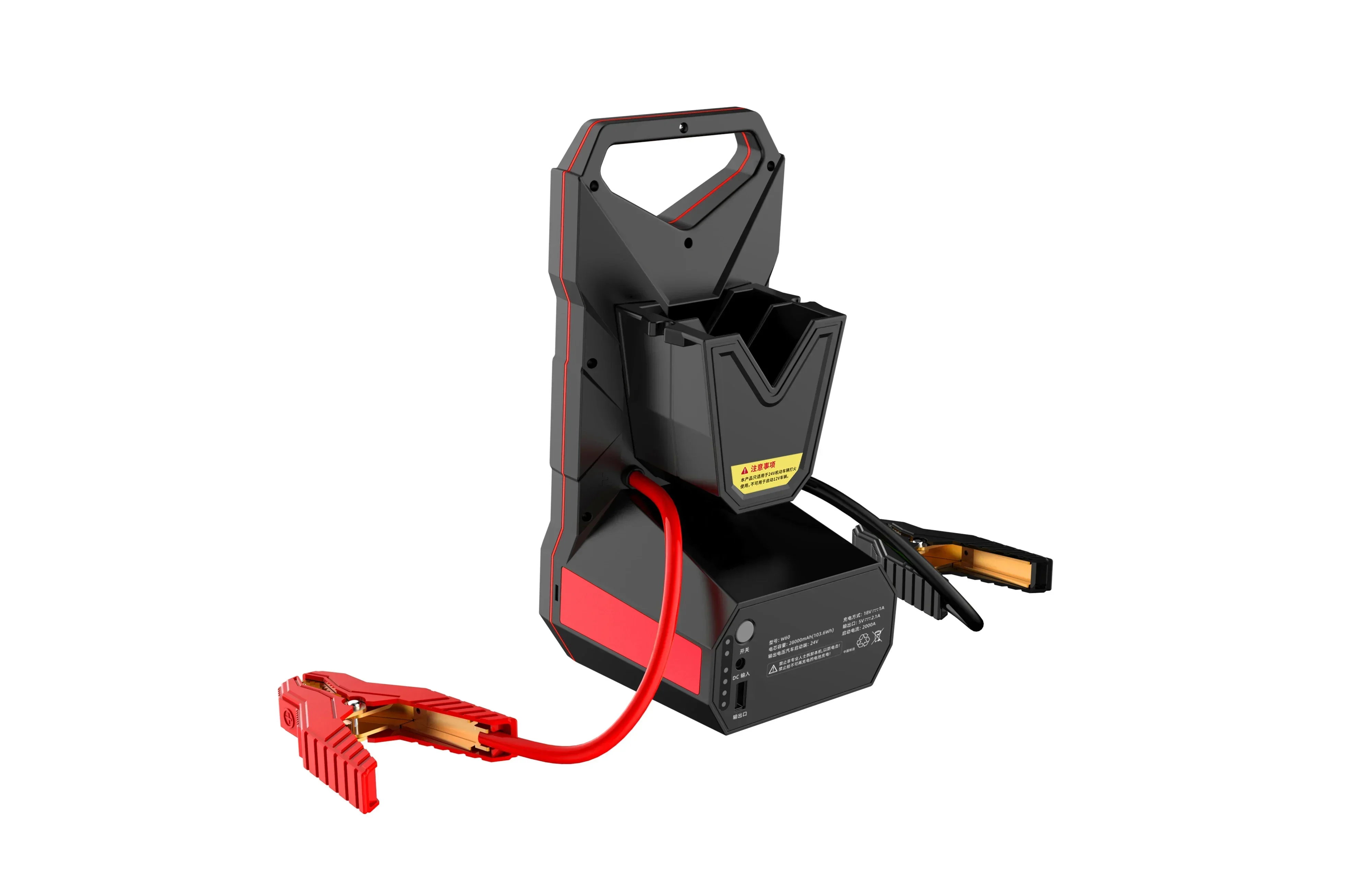 2000A Peak 24 Volt Jump Starter Lithium Battery Car Buster With LED Light For Trucks And Motorcycles