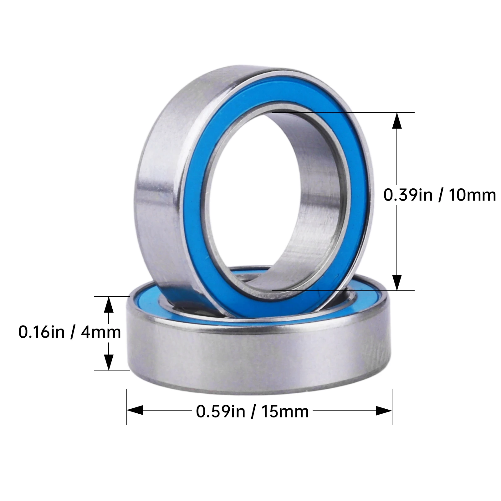 HobbyPark Steel RC Ball Bearings Double Rubber Sealed Deep Groove Miniature Bearings 10x15x4mm 6700-2RS Set of 10