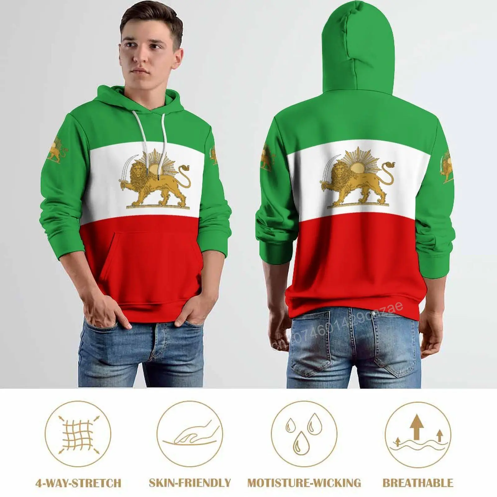 Iran Lions Sun Country Flag 3D Hoodie Polyester Cool Men Women Harajuku Sweatshirt Unisex Casual Pullover Hoodies