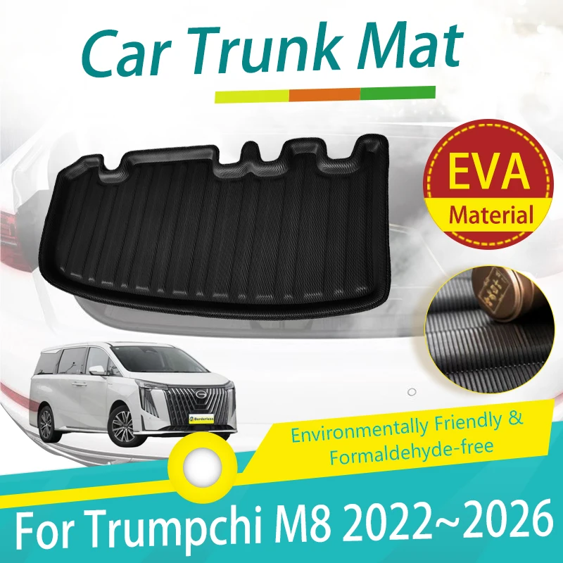 

Car Mat For GAC Trumpchi M8 E9 MK2 2022 2023 2024 2025 2026 7seat Plug-in Hybrid Version Boot Pad Trunk Cargo Carpet Accessories