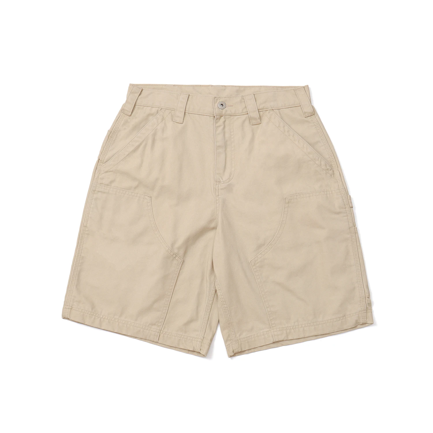 Japanese Vintage Street Style Workwear | 26SS Two-Ply Textured Canvas B01 Logger Washed & Distressed Work Shorts Summer Men's
