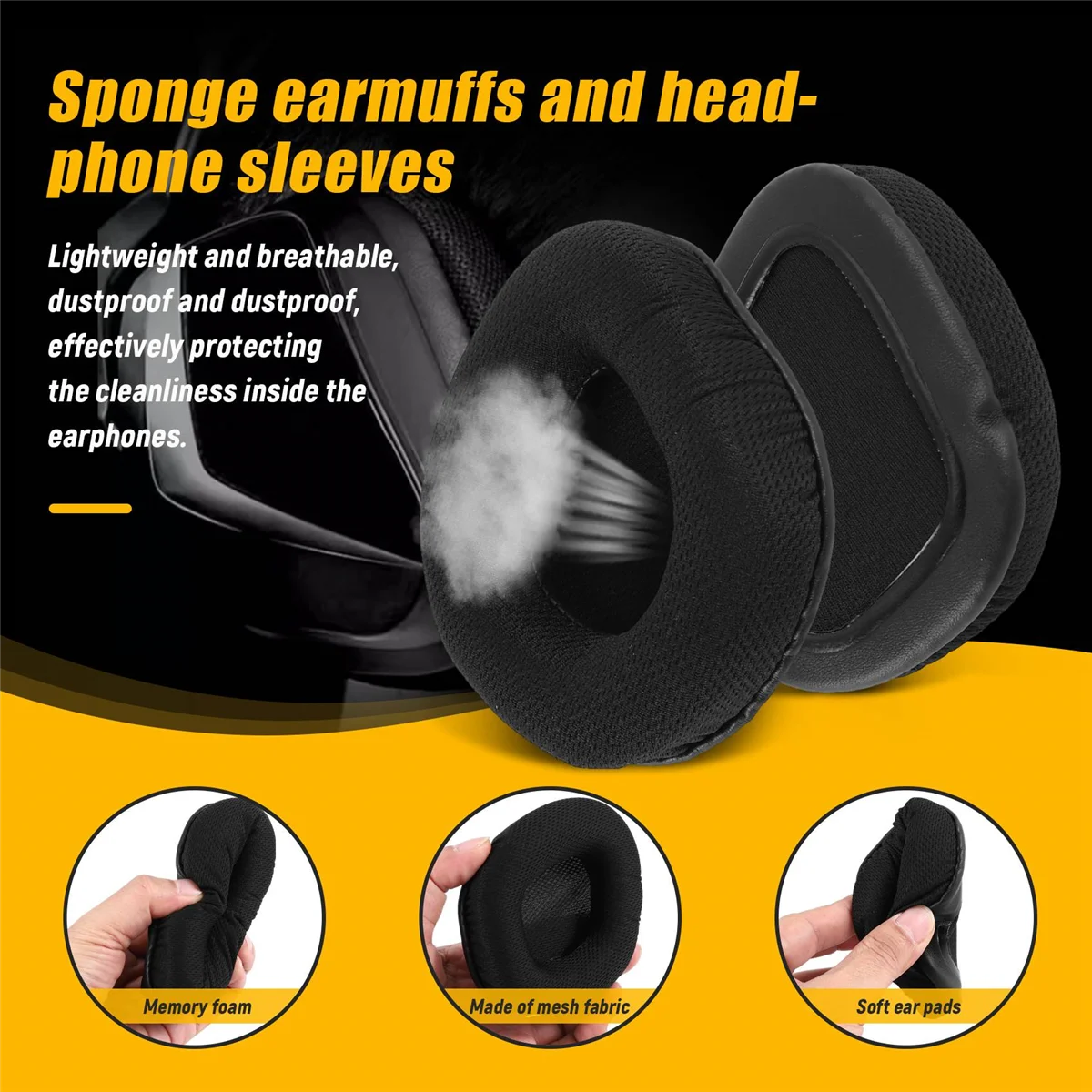 Ear Pads Ear Cushion Ear Cups Ear Covers Replacement for Void & Void PRO RGB Wired/Wireless Headset