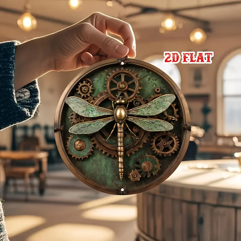 CIFbuy Vintage Steampunk Hummingbird Aluminum Wall Art Waterproof Durable Metal Sign For Home Garden