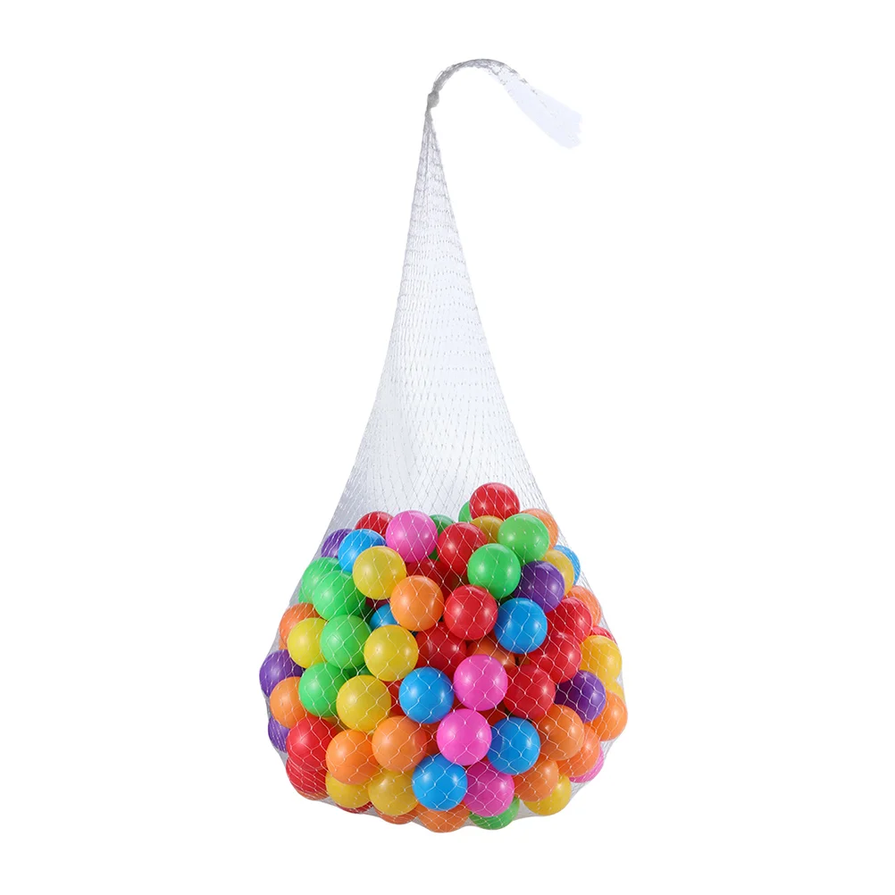 50 Stuks Plastic Ballen Pitballen Crush Proof Oceaan Ballen Speelgoed Met Opslag Mesh Tas Voor Kinderen Speelgoed Kids Bal Speelgoed