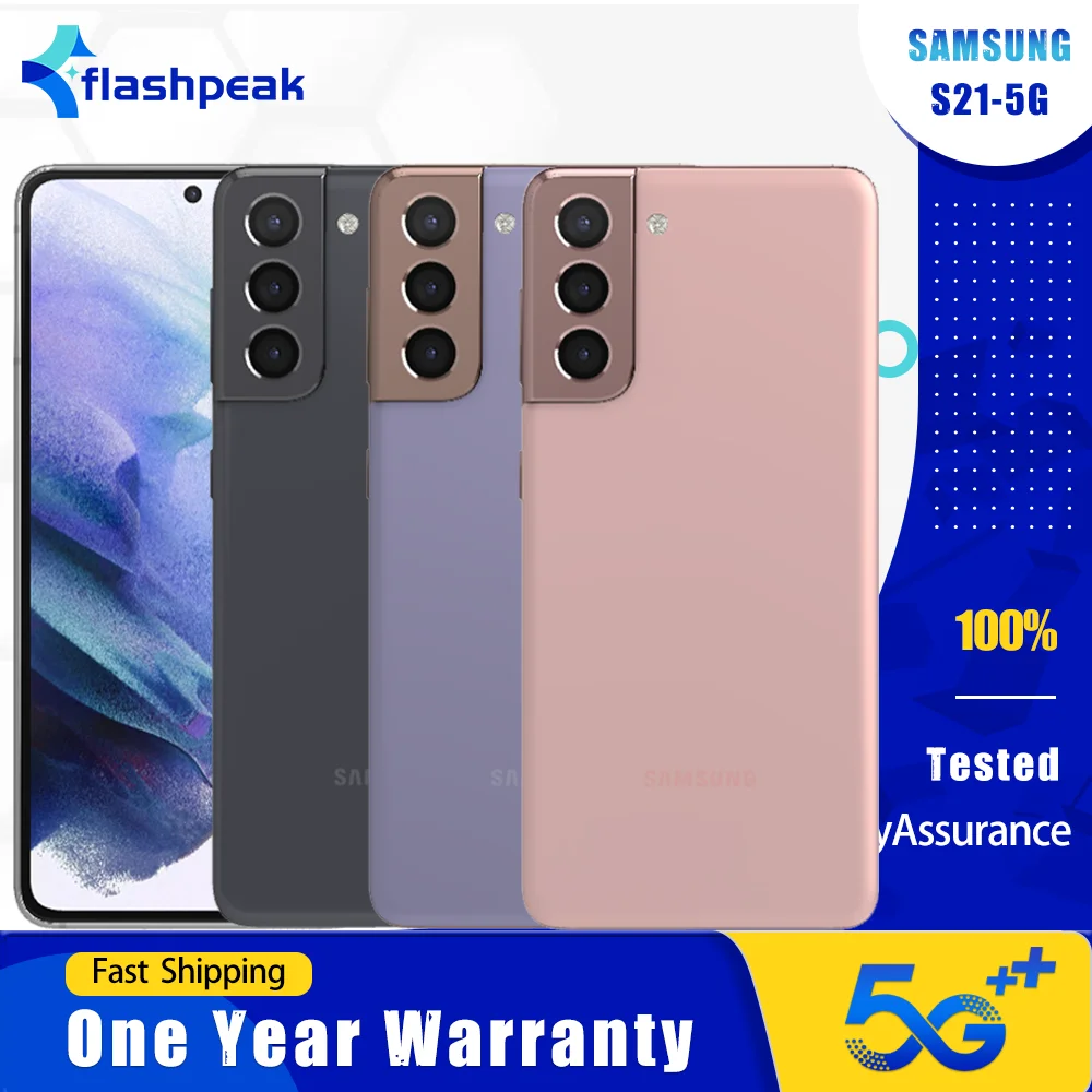 سامسونج جالاكسي S21 5G G991U1 6.2 "ال ROM 128/256GB RAM 8GB Snapdragon 888 NFC كاميرا خلفية ثلاثية ثماني النواة الأصلي 5G الهاتف الخليوي