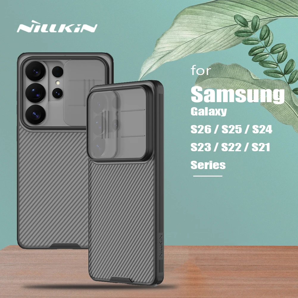 Para Samsung Galaxy S26 Ultra S25 Edge S24 Plus S23 S22 S21 funda Nillkin CamShield Slide cubierta de cámara PC dura para Samsung S25 FE