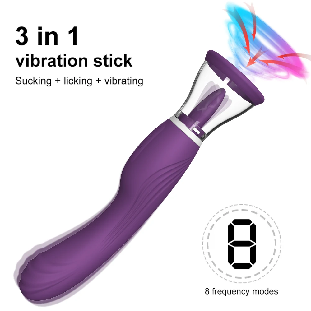 Sucking Licking Vibrator for Women Dildo Clitoral Nipples Massage G-Spot Orgasm Vagina Sex Machine Oral Sex Toys for Women 18+