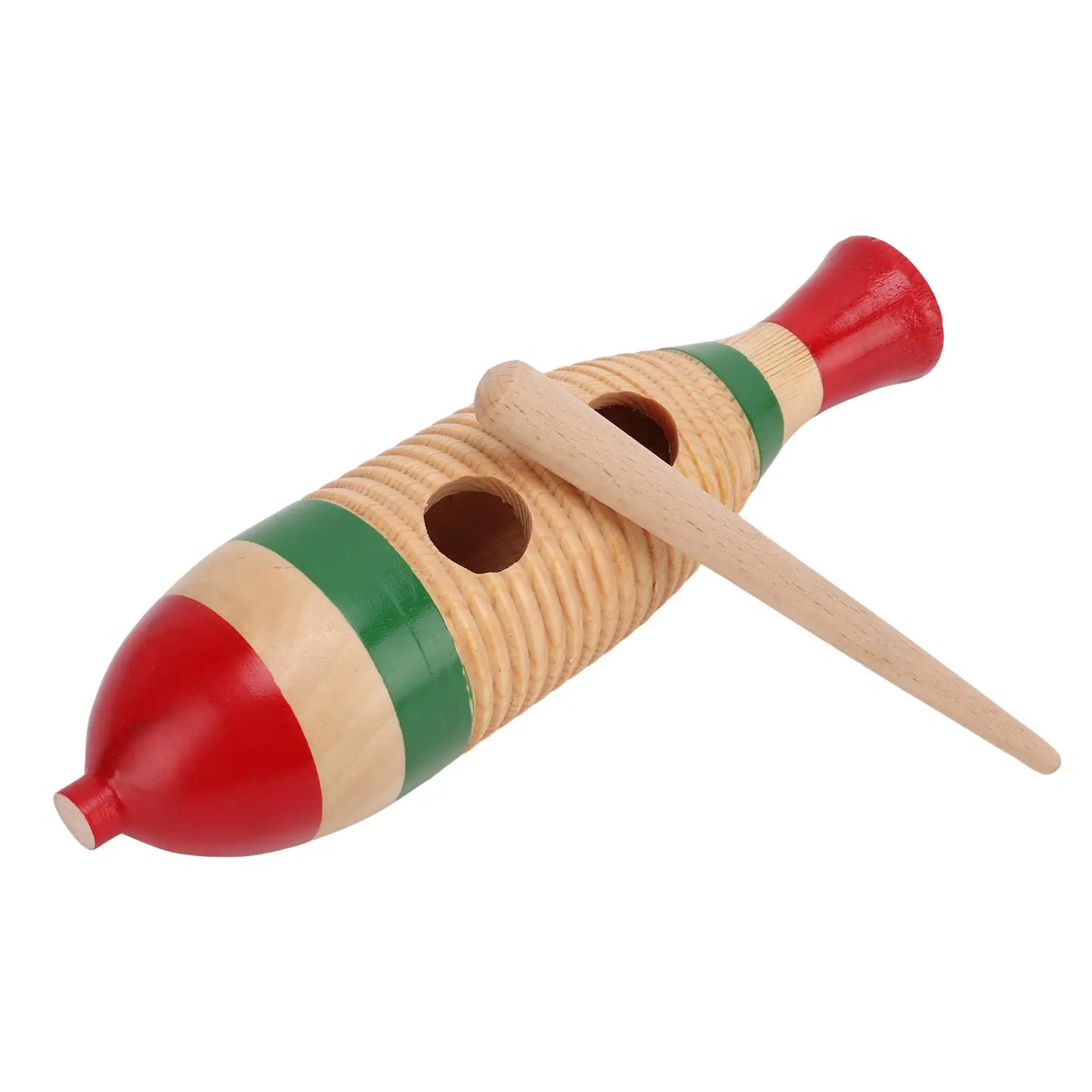 Colorful Wooden Fish Shaped Guiro Percussion Toy for Kids - Early Educational Musical Instrument