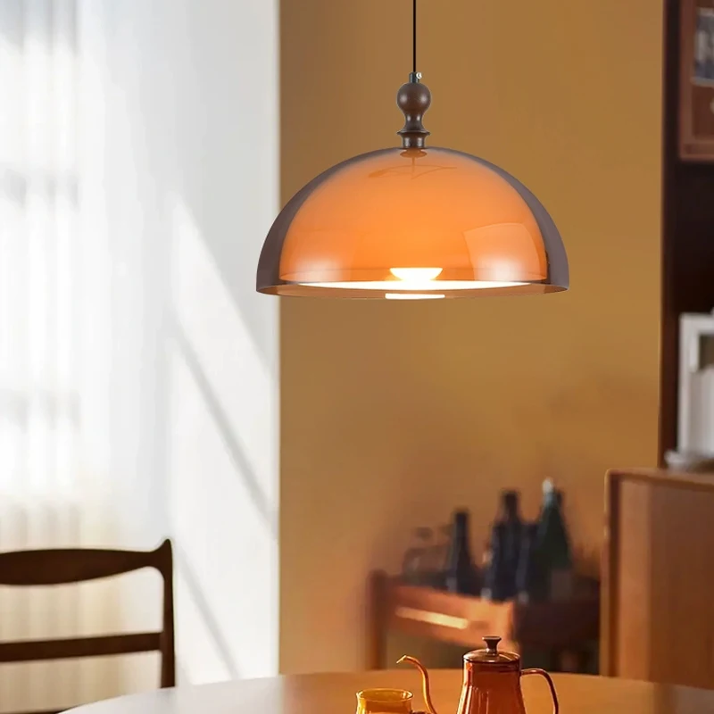 Vintage Pendant Lamp Double Layer Acrylic Lampshade Pendant Light Dining Room Bar Bedroom Bar Counter Orange Mooding Lamps