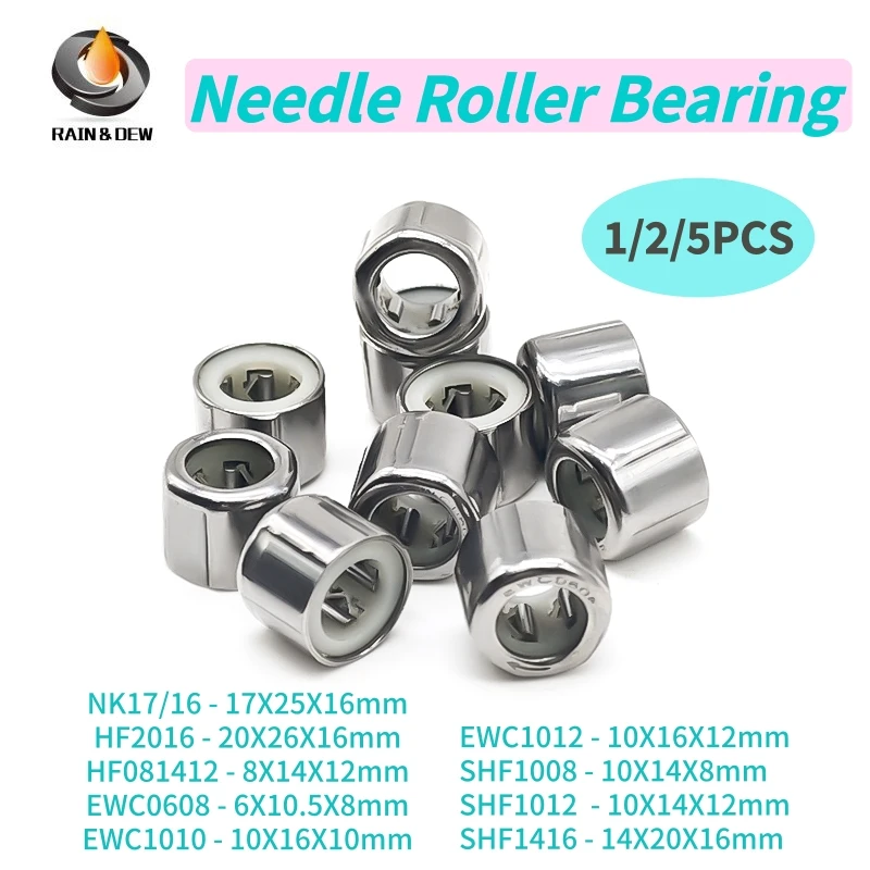 1/2/5PC Needle Roller Bearing Metric Inch Radial Drawn Cup Caged Complement for Industrial Machinery Motorcycle 20X26X16 10X14X8