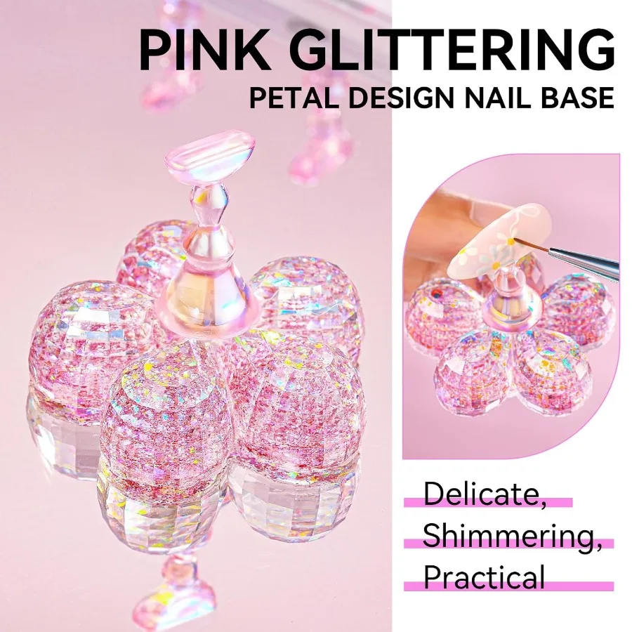 Nail Stand for Press On Nails Display Practice Art Magnetic Fake Nail Holder for Painting Nails Stand for False Nail Designs wi