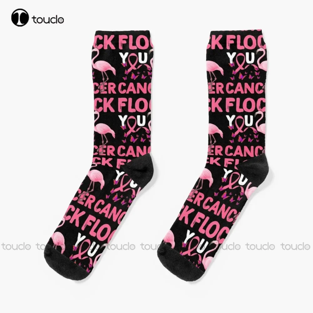 

New Flock You Cancer Socks Basketball Socks Personalized Custom Unisex Adult Popularity Holiday Gifts Teen Socks