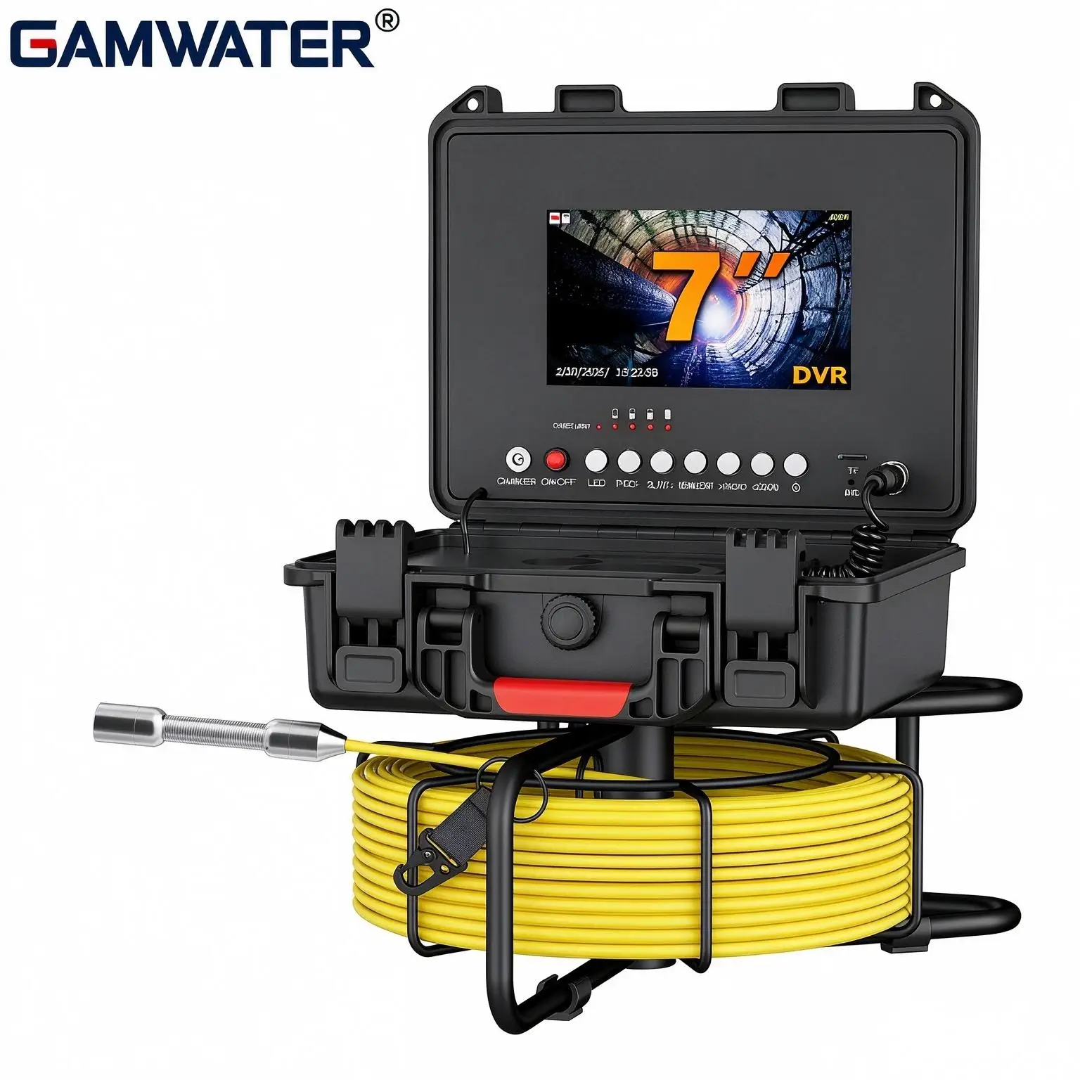 7 Inch Sewer Inspection Camera, 17MM Drain Piping Endoscope Camera IP68 Waterproof Industrial tube Camera with 12 LEDs 32GB DVR