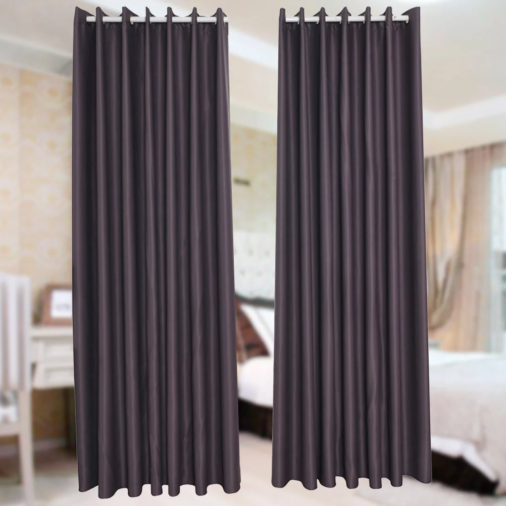 

2Pcs Window Curtains Blackout 213x132cm Dark Grey for Living Room Bedroom Decorative Home Curtain Stylish Modern Light Filtering