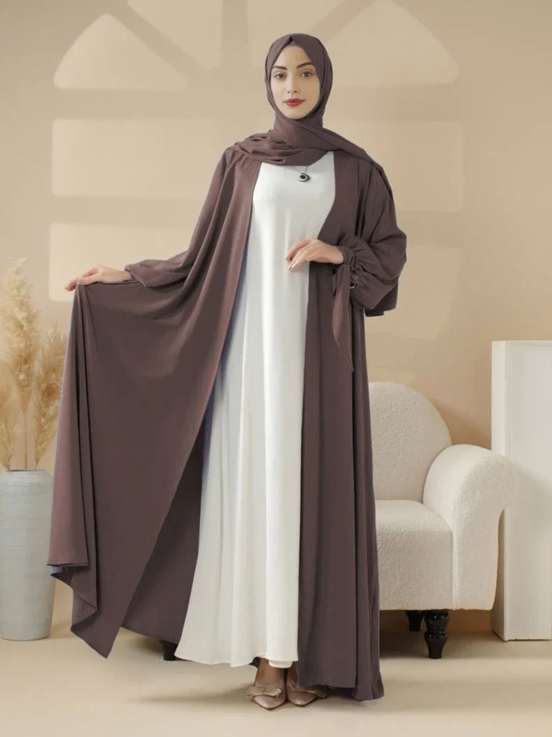 Eid Vrouwen Abaya Moslim Jurk Bandage Lace-up Vest Party Jalabiya Ramadan 2026 Vestidos Largos Arabische Lange Gewaad Marokko kaftan