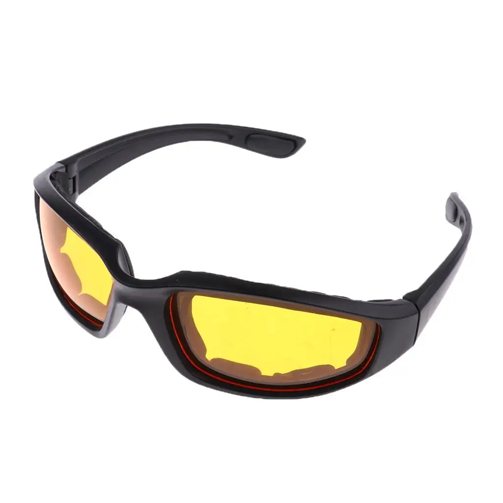 Motorcycle Windproof Dustproof Riding Glasses Padded Comfortable Yellow