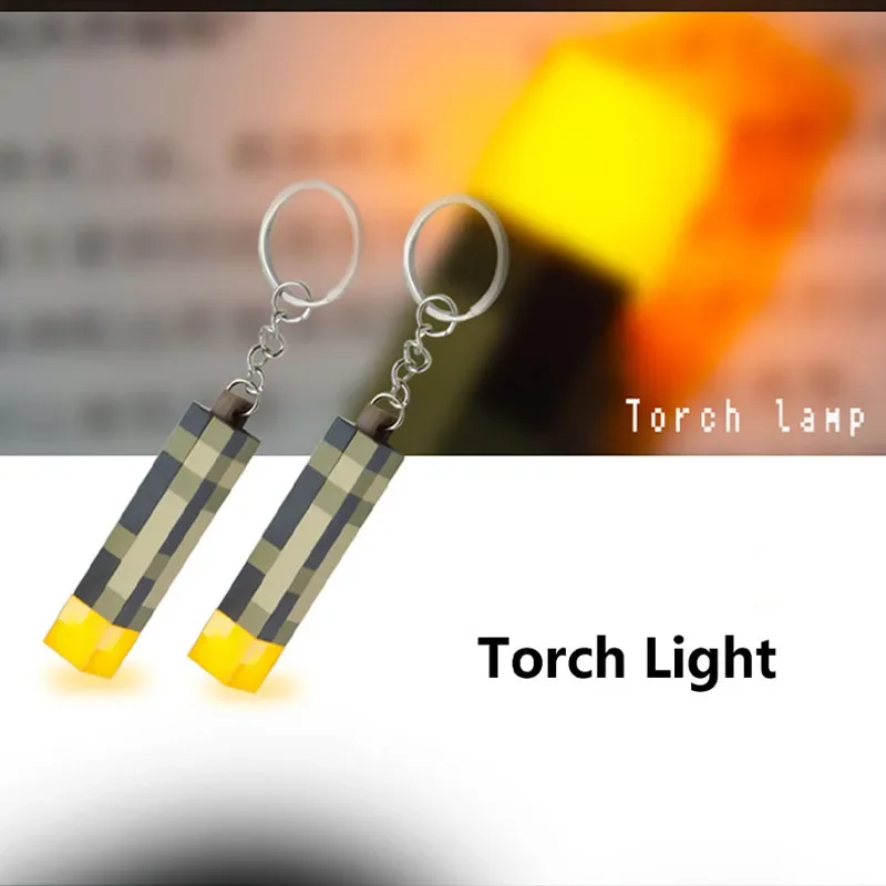 

MC Game Theme Surrounding Torch LED Light Table Lamps USB Mini Torch Keychain Backpack Pendant Children Gifts LED Night Light