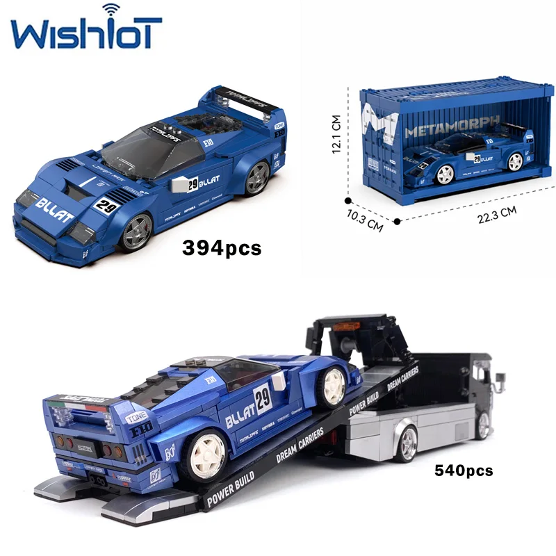 

Famous Series Sports Car Model Building Blocks Trailer Vehicle Assembled Collectible Puzzle MOC Small Bricks Boys Toys DIY Gifts