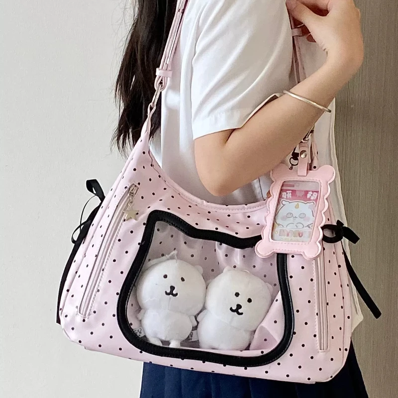 2026 New Cute Polka Dot 15cm Baby Bag Lta Bag for Women Star Chasing Two-dimensional Large Capacity Shoulder Messenger Bags