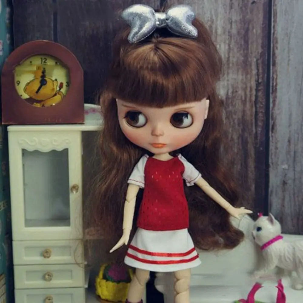 Fashion Elegant Jeans Pants Mini DIY Accessories T-shirt Yarn Skirt Cute Simple Dresses Coat for azone19 ICY DBS Dolls