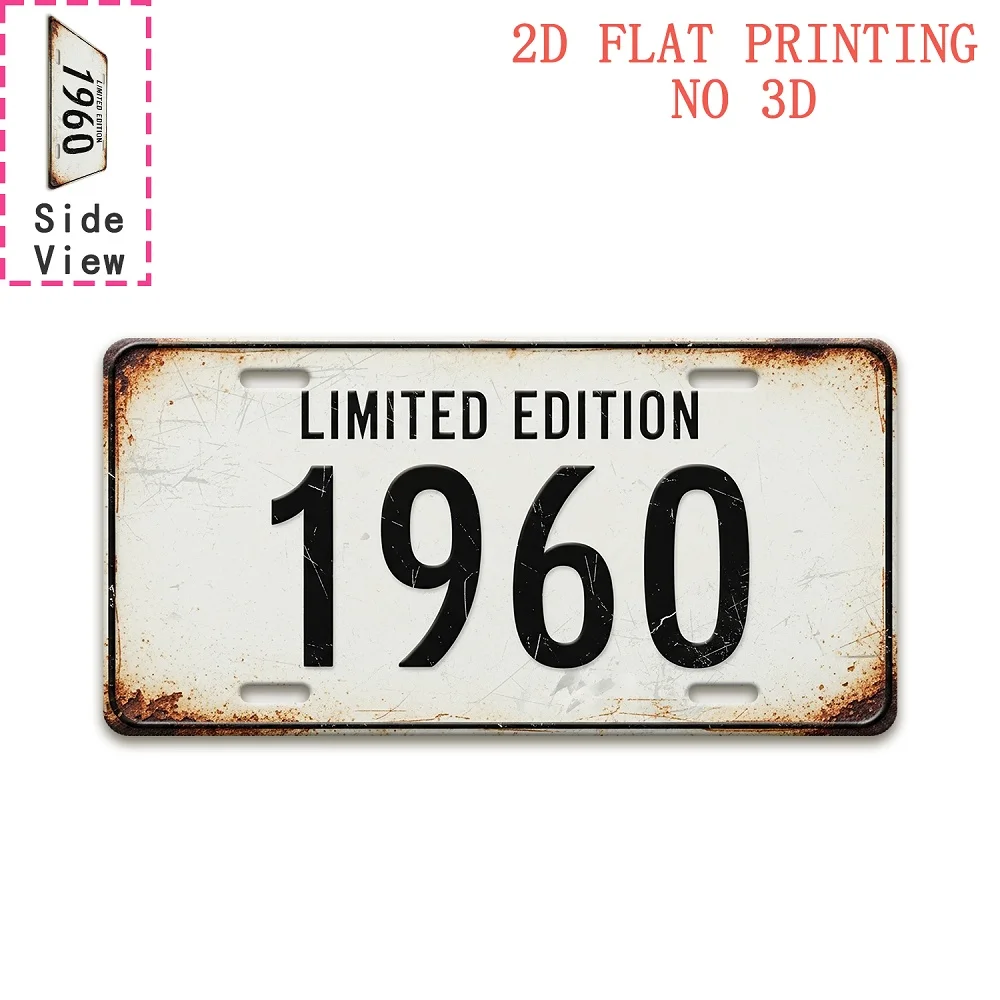 1pc Retro 1960 Aluminum Sign | 2D Flat Printing, Wall Decor, Reusable, Vintage Style, Ideal for Man Cave, Bar, Garage, Cafe,