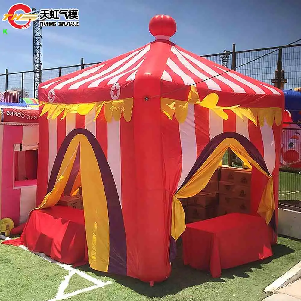 Cabine inflável para barraca de circo, envio rápido, aluguel de festa de carnaval ao ar livre, barraca inflável para gramado, comida e bebidas, suporte para lanche