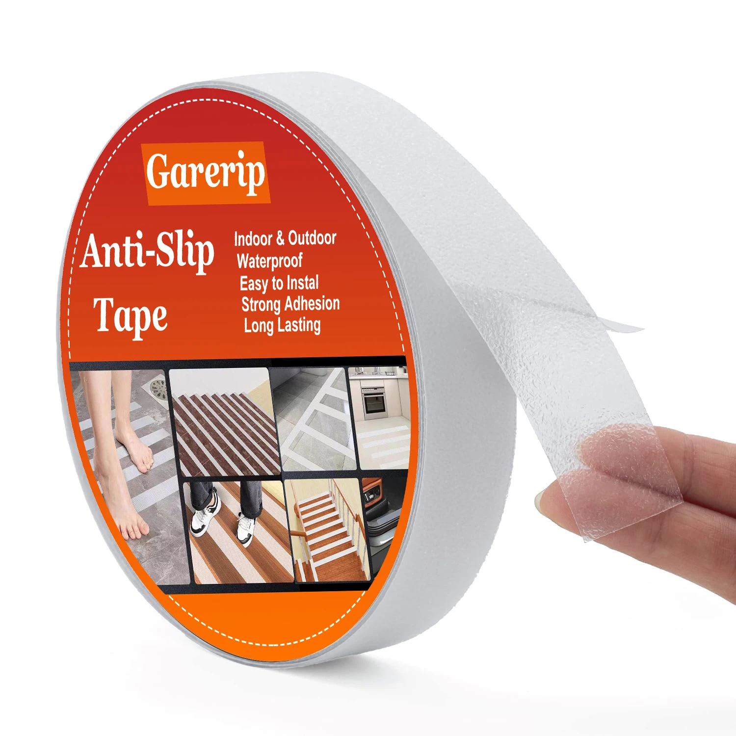 

Clear Anti Slip Tape, 1Inch x 35Feet Griptape, Transparent Grip Tape Non-Slip Adhesive Tape Indoor/Outdoor Stair,Tubs, Boats, Sa