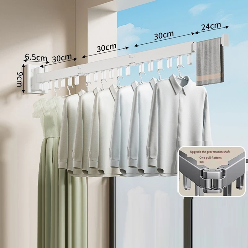 Household Punching-Free Clothes Rack Outdoor Simple Clothes Drying Rod Folding Clothes Drying Artifact