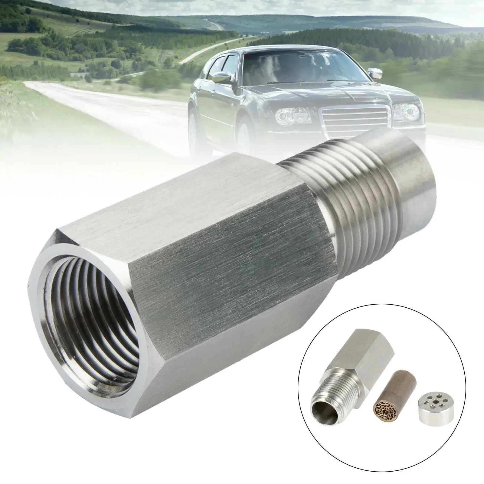 M18X1.5 Oxygen O2 Sensor Spacer Adapter Universal Stainless Steel Extension Filter CEL mini Catalyst Check Engine Light