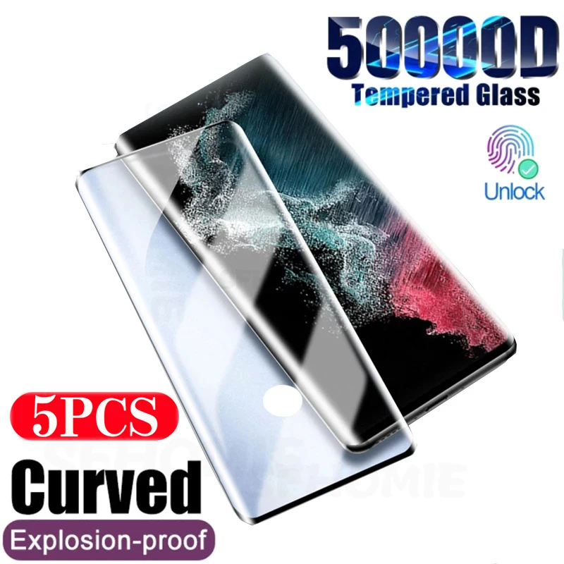 5Pcs For Samsung S10/S10E/S10+/S10 5G/S20/S20+/S21/S21+/S22/S22+ Tempered Glass S23+/S23 Ultra Phone Screen Protector On Glass