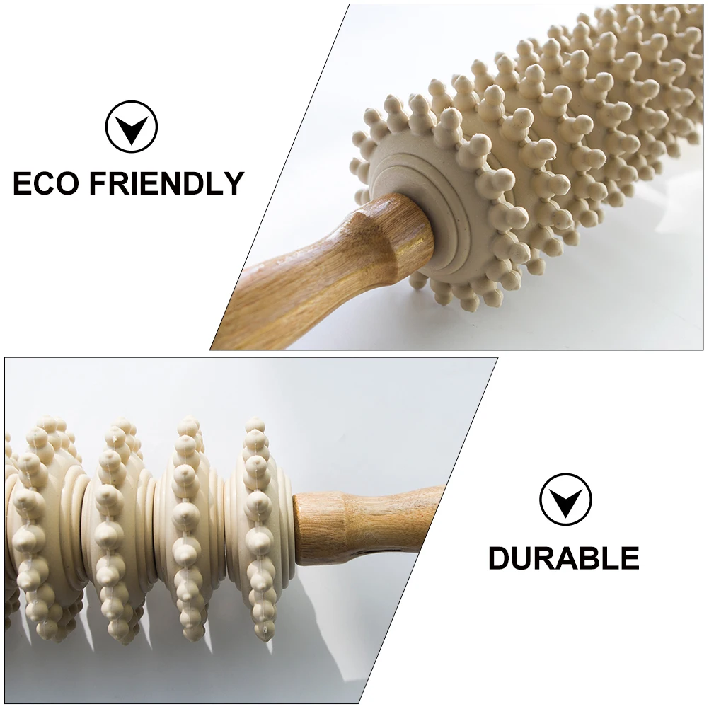 

Wooden Cervical Back Massager Muscle Roller Stick Multifunctional Abdominal Health Preserving Fitness Tool PP Material Promote