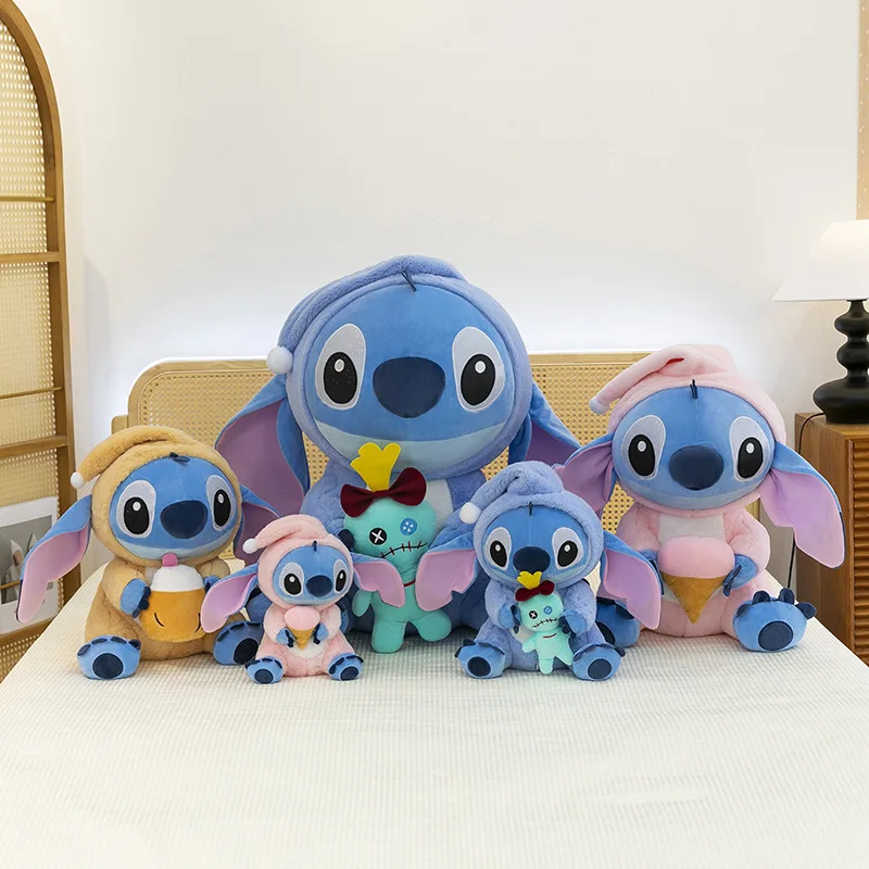 

Disney Cartoon Stich Plush Stuffed Toy Lovely Stich Hug Scrump Ice Cream Soft Pillow Doll Room Decoration Xmas Holiday Gift