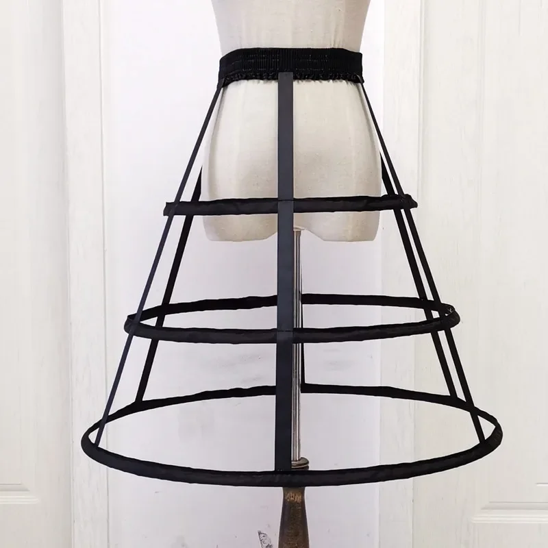 

Woman Girls Waistband Crinoline Petticoat 3 Hoop Skirt Cage Underskirt Lolita A-Line Fishbone 2022