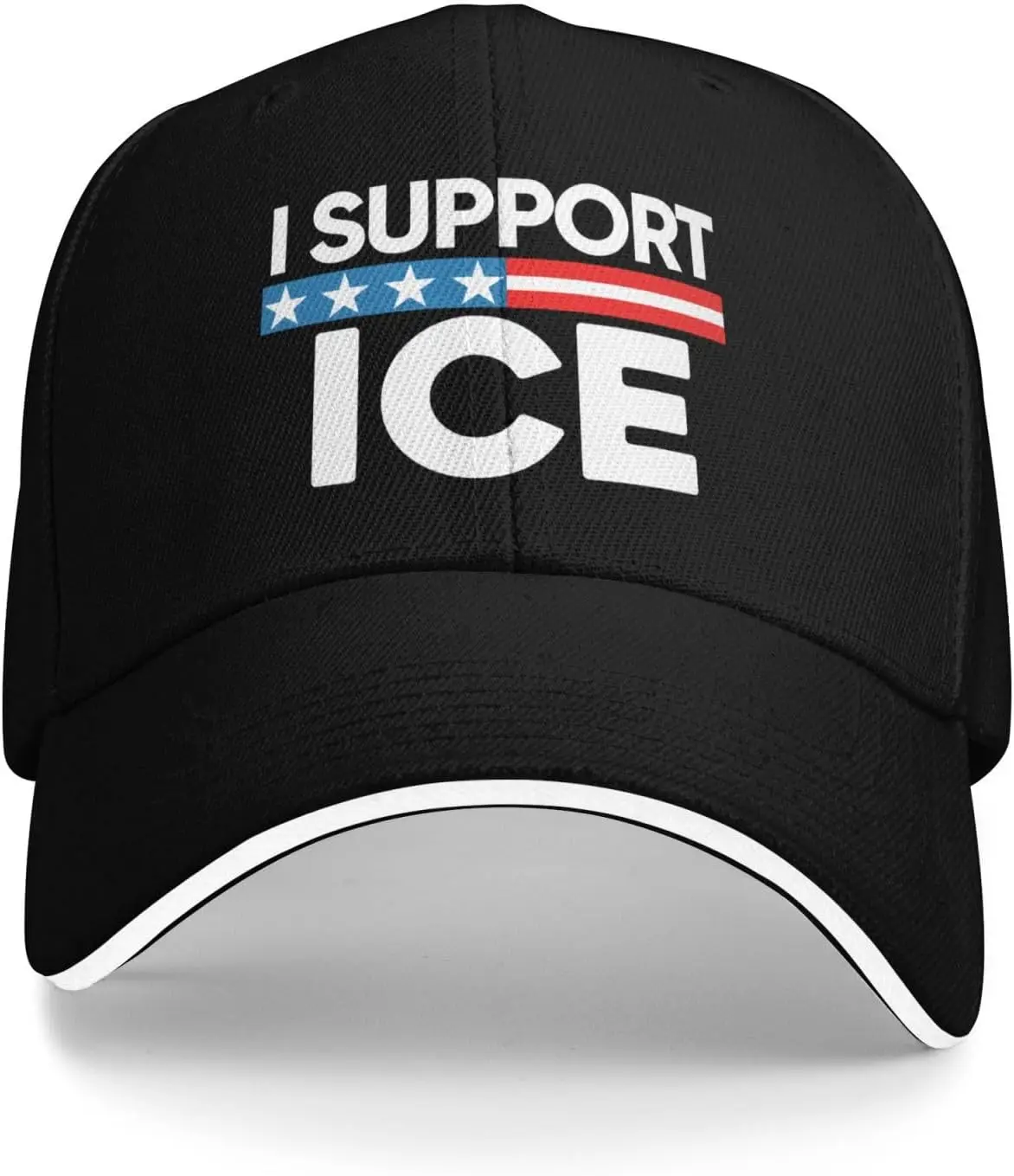 

I Support Ice Hat I Stand with Ice Hat Кепка дальнобойщика для мужчин и женщин, черная