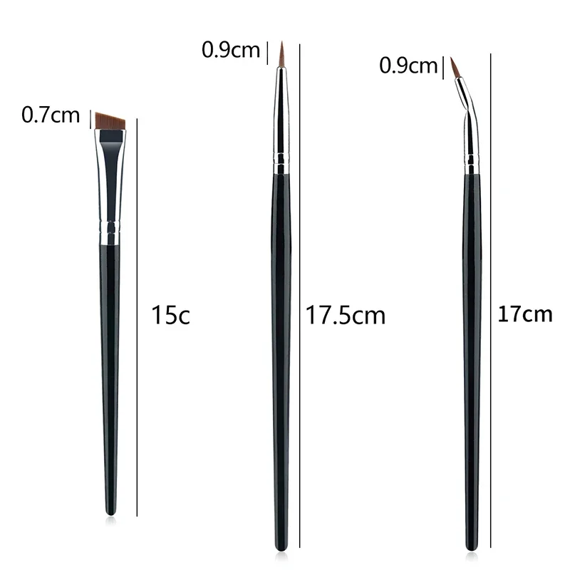3本セット 超極細曲線アイライナーブラシセット ディテールメイクアップ アイティアトゥルーフ ファインライナー コンシーラーブラシ ブレードアングル アイブロウブラシ
