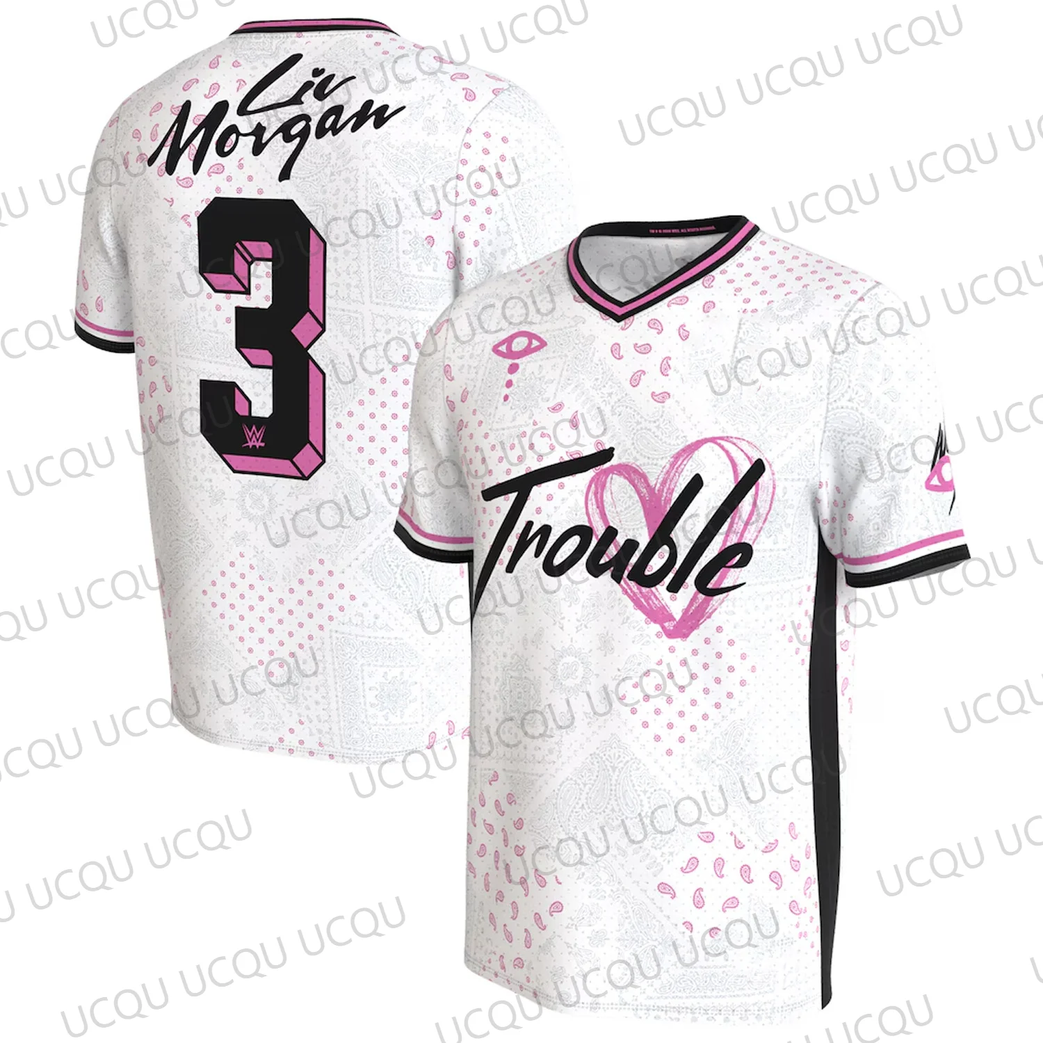 Liv Morgan “Trouble in Paradise” ProSphere Unisex Soccer Jersey White Pink Heart  Edition Graphic Sports Shirt 2026
