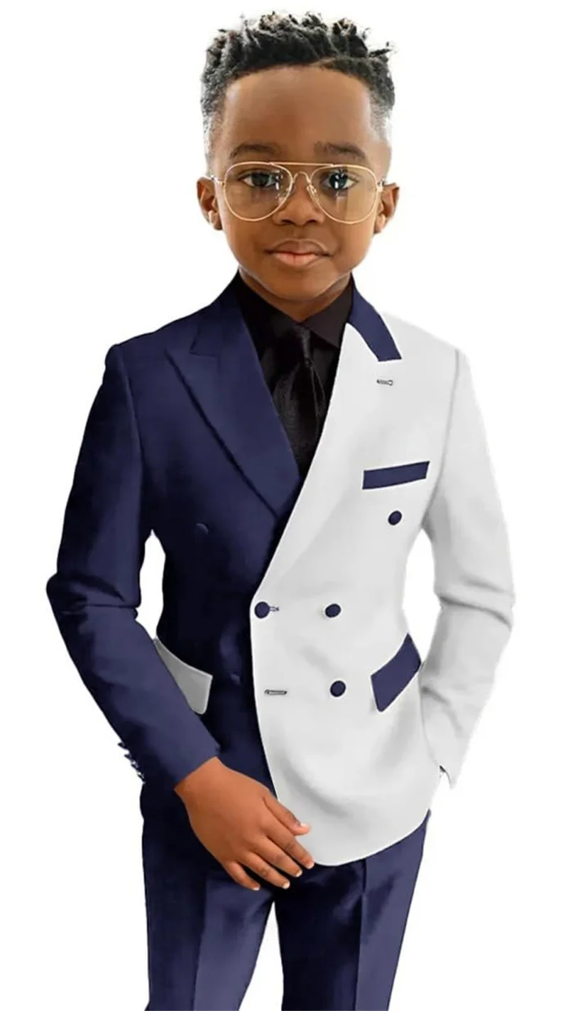 Weißer roter Jungenanzug, 2-teiliges Set, Perlen-Hochzeits-Smoking für Kinder, Jacke, Hose, 2–16 Jahre alt, formelle Bräutigam-Anpassung