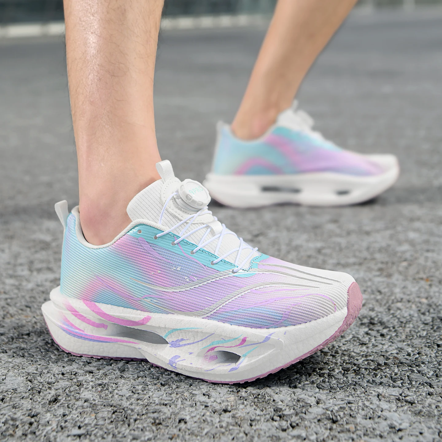 Men Women Running Shoes Carbon Plate Cushioned Sneakers Lightweight Mesh Athletic Shoes Non-Slip Racing Jogging Shoes Size 31-44