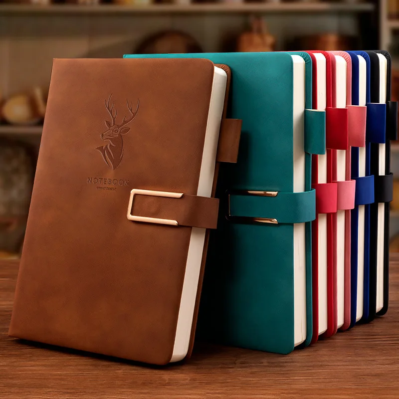 Business notebook a5 wholesale leather strap buckle notepad thick high value notebook book b5 small book weekly planner