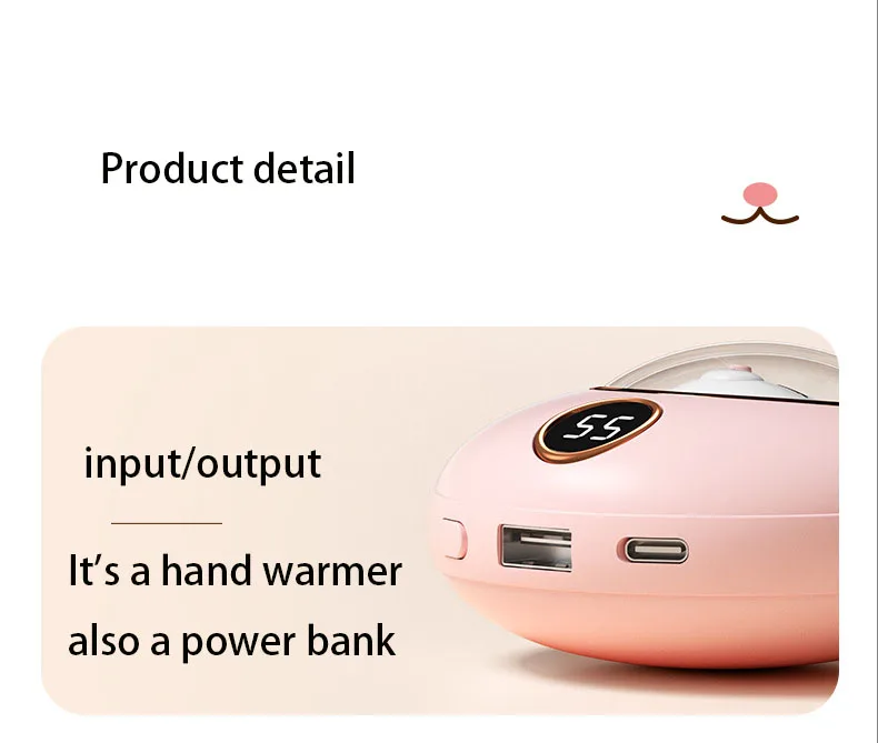 Battery Heater Rechargeable pocket hand warmer 2 In 1 4000mAh Warmer Hand portable Power Bank USB Warmers Winter Handheld