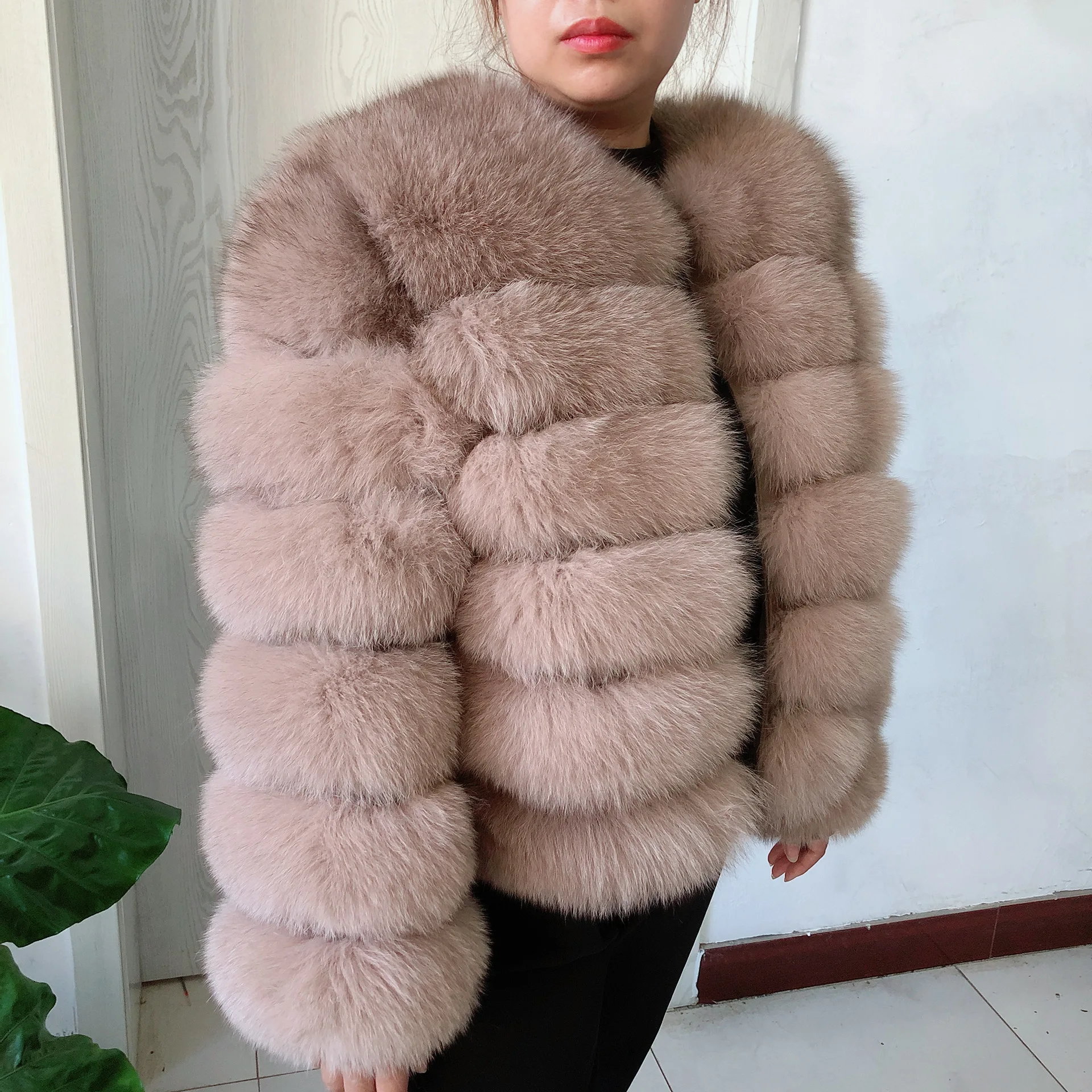 Women\'s winter coats real fox fur coat long sleeves fur coats for women natural fox fur real raccoon Jacket luxury free shipping