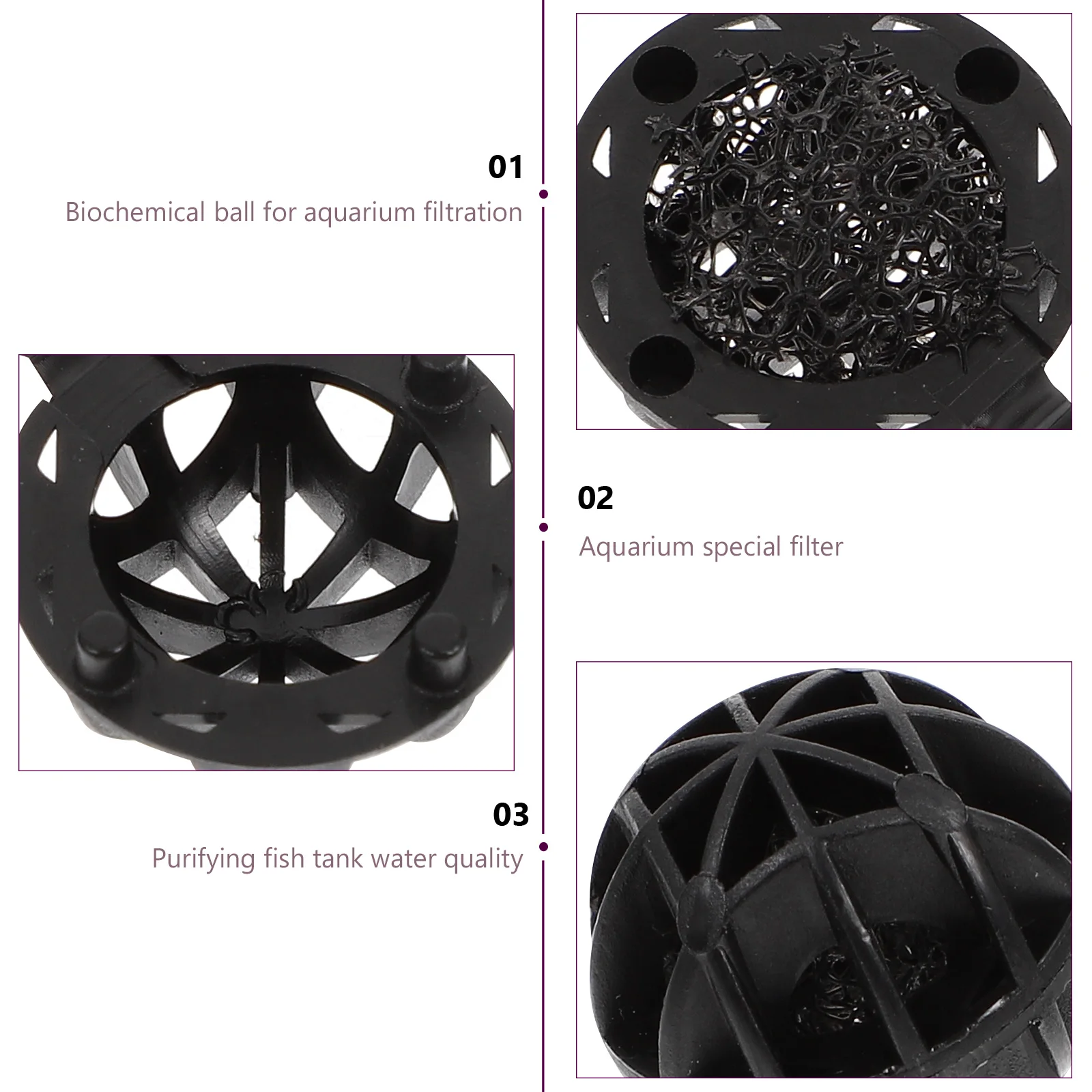

150pcs 16mm Biological Filtration Balls Filter Materials Aquarium Fish Tank Bio Balls Cotton Filtration Accessories Pet