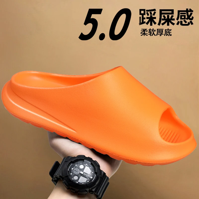 Zapatillas de casa EVA para hombre, zapatos sin cordones con parte inferior gruesa, novedad de verano, Boca de pescado con forma de diente de sierra, ocio cómodo