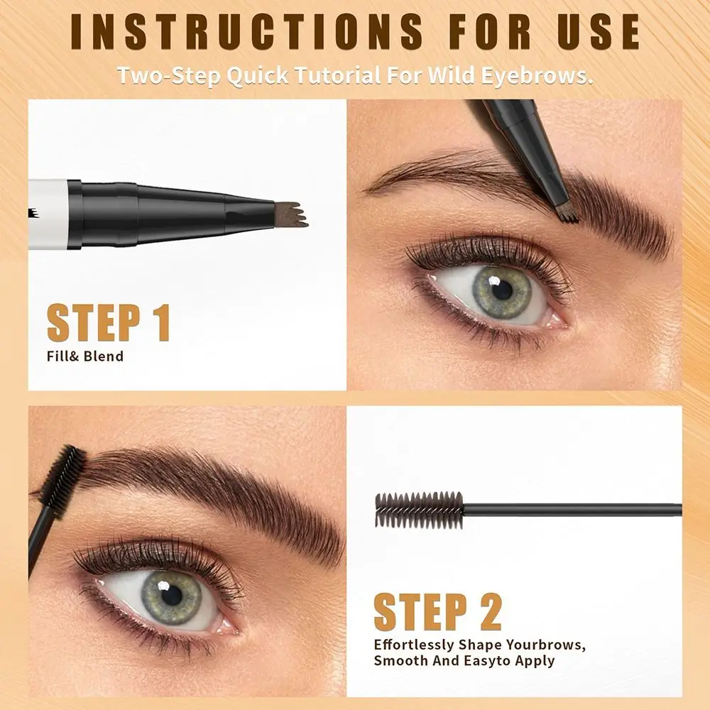 الجمال 2in1 السائل الحاجب سريعة الجافة الطبيعية اتجاهين قلم الحواجب مقاوم للعرق مقاوم للماء الحاجب صبغ كريم ماكياج العين أداة #2