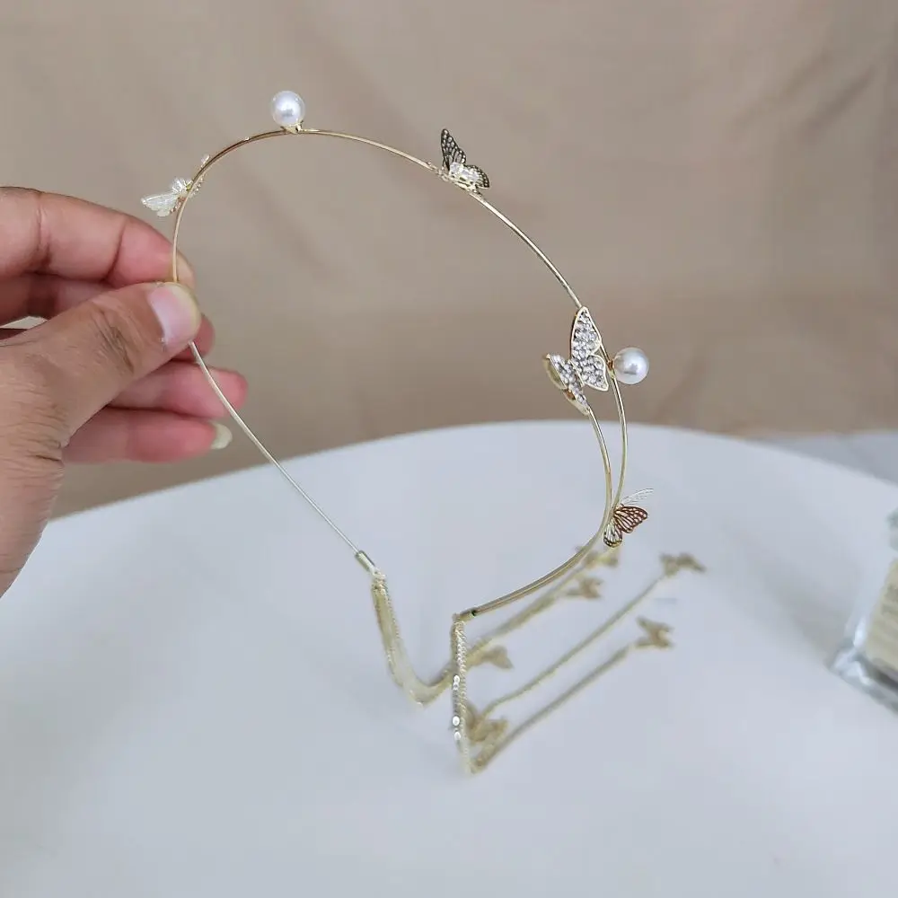 

Wedding Hair Accessories Pearl Woman Tiara Headband Headdress Hair Hoop Headband