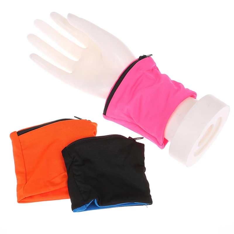 1Pc Wristband Support Bag Zipper Pocket Running Cycling Wrist Wallet Pocket Keys Coin Storage Bag Wrist Brace With Pouch bag