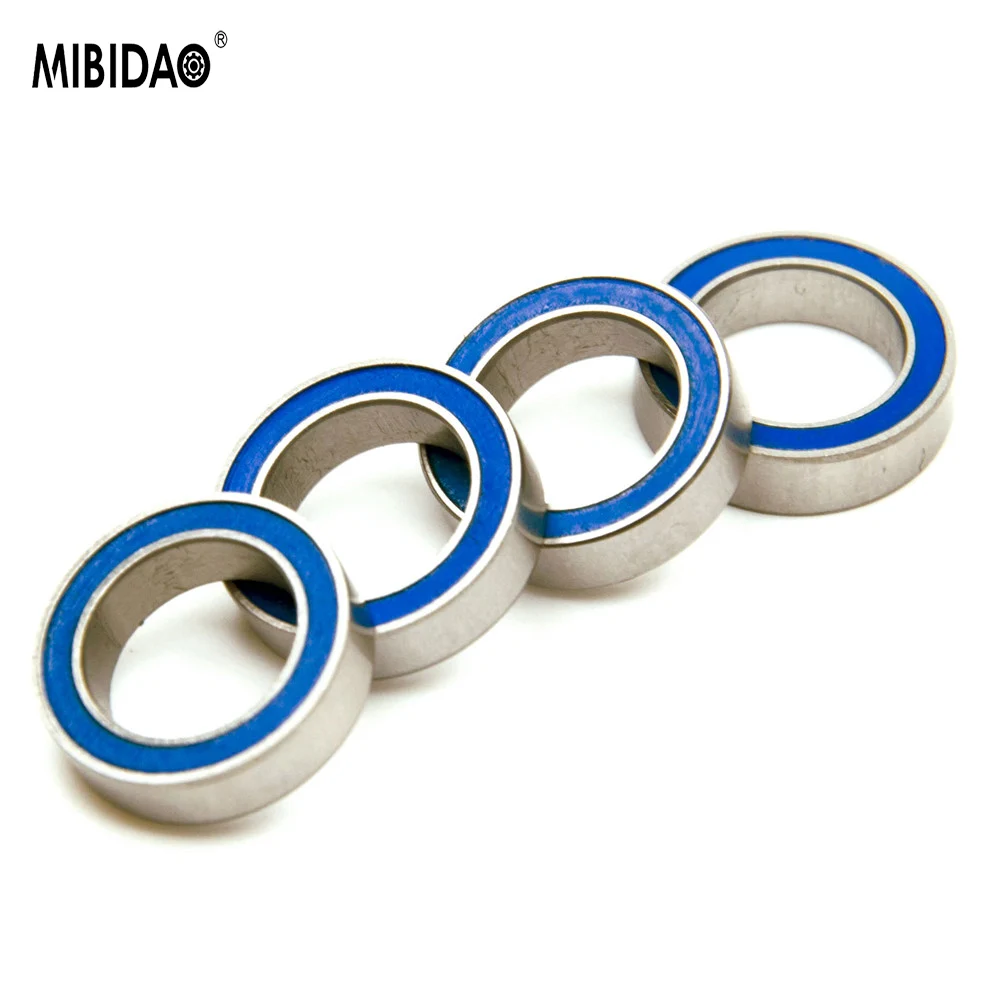 MIBIDAO 4Pcs Blue Rubber Sealing Mount Ball Bearings 8×12×3.5mm 8×16×5mm 4×8×3mm For RC Model Car HSP Upgrade Parts